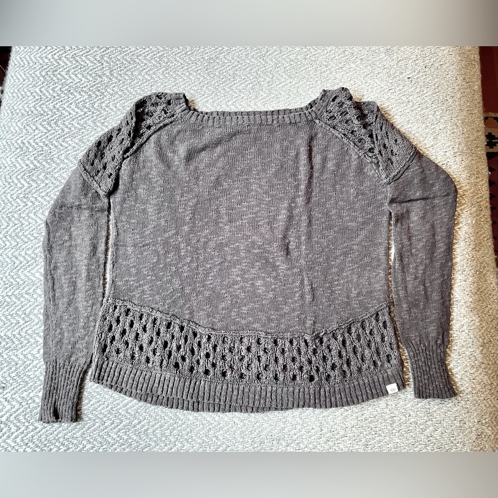 Rip Curl Surfer Girl Sweater With Airy Crochet In Shoulders And Bottom. View 4